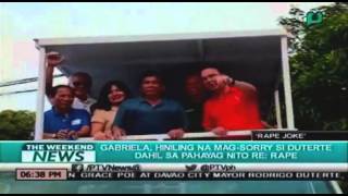 [The Weekend News] Gabriela, himiling na mag-sorry si Duterte dahil sa kanyan Rape Joke [04|17|16]