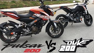 pulsar 200 vs duke 200 | Racing