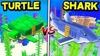SHARK HOUSE vs. TURTLE HOUSE! - MINECRAFT