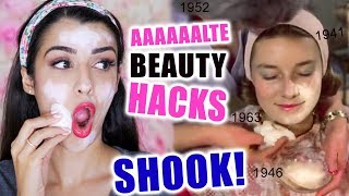 DIE ÄLTESTEN BEAUTY HACKS GEFUNDEN! 60 JAHRE ALTE MAKEUP GEHEIMNISSE... SCHOCK! KINDOFROSY