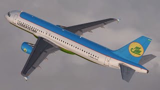Ташкент-Самарканд. Глазами пилотов. Узбекистон хаво йуллари. Airbus A320. [FSX 1080p 60fps]