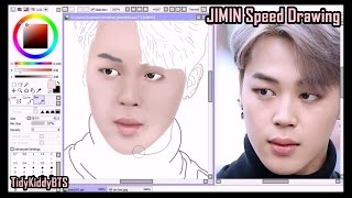 BTS Jimin Speed Painting [지민 그림 그리기] - TidyKiddyBTS