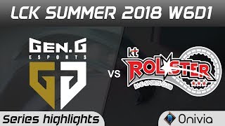 GEN vs KT Series Highlights LCK Summer 2018 W6D1 Gen G vs KT Rolster by Onivia