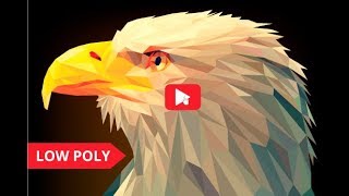 Low poly eagle of triangles in the illustrator.