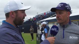 Henrik Stenson at the range with Rick Shiels