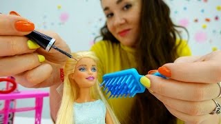 Детское видео: Барби и вечеринка. Игрушки для девочек и одевалки