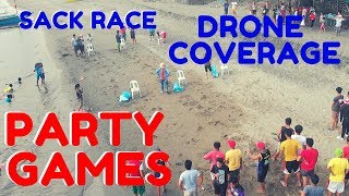 CHRISTMAS PARTY GAMES FOR 2020 | SACK RACE | DRONE COVERAGE