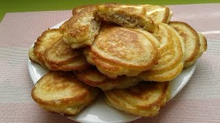 Пышные Оладьи с Мясной начинкой, или Ленивые Пирожки с мясом. Быстро и вкусно!