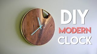 DIY Modern Live Edge Wall Clock // How To - Woodworking