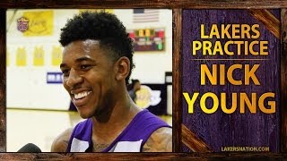 Lakers Practice: Nick Young Says Kobe Bryant Still Trash-Talking And "I'm A Laker Fan For Life."