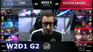 TSM vs Clutch Gaming | Week 2 Day 1 S8 NA LCS Summer 2018 | TSM vs CG W2D1