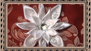 Новогодняя Снежинка Канзаши Мастер класс / Christmas snowflake