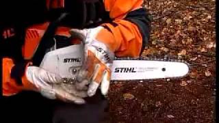 Устройство и запуск бензопилы Stihl