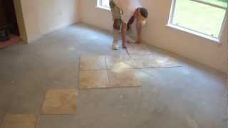 How to tile and layout floor tile. Part 4 of 9.