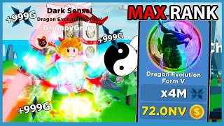 Becoming Max Rank Dragon Evolution Form V! x4M BOOST! Roblox Ninja Legends