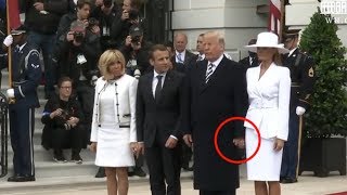 Donald Trump Forces Melania To Hold His Hand While Welcoming Macron