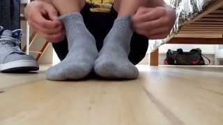 Boy bare feet+shoes+socks