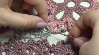 Нерегулярная сеточка в ирландском кружеве. Видео-урок.