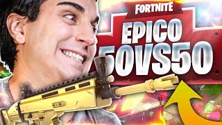 PARTITE ASSURDE NELLA MODALITA' 50 vs 50! Fortnite Battle Royale