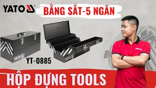 HỘP ĐỰNG ĐỒ NGHỀ BẰNG SẮT SƠN TĨNH ĐIỆN 5 NGĂN YATO YT-0885 Hotline: 093.631.8800