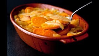 spiced yams with ginger and pears