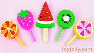 Learn Colors Fruits Candy Toys Bubble Gum Blender Microwave Oven Playset Baby Kinder Surprise Eggs