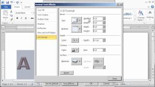 Word 2010: 3-D Text Effects