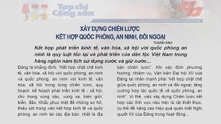 Phóng Sự: Xây dựng Chiến lược kết hợp quốc phòng, an ninh, đối ngoại