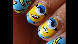 TUTORIAL - Cute Minion Nail Art (Despicable Me) || DenDiva