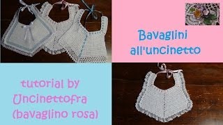 Bavaglini all'uncinetto tutorial (bavaglino rosa)