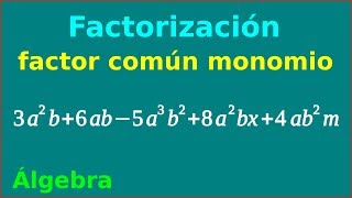 Álgebra de Baldor - Ejercicio 89-38. Factor Común Monomio