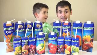 Juice challenge father and son on kids channel SanSanychTV