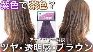 【ブラウン ベージュ】紫でクリーミーブラウンに！アディクシーパープルガーネット使ってみた。ヘアカラー 茶髪【美容室メロウ】