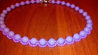 Колье из бисера и бусин. Мастер-класс. DIY