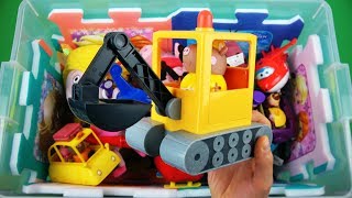 Characters, vehicles & colors: Peppa, Insects, Ben & Holly, Jett etc toys in box. Learn for children