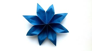 How to make an easy Origami Paper Flower (8 Petal) - Origami Paper Tutorials Flower