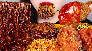 ASMR MUKBANG 치토스 치킨, 짜왕, 마라팽이버섯 먹방 CHEETOS CHICKEN, BLACK BEAN NOODLES, ENOKI MUSHROOM EATING SOUND