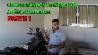 CONSERTANDO A TENERE 660 APÓS ACIDENTE TROCANDO MANETE DE FREIO PARTE 1 #DIEGOCM