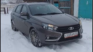 Лада Веста СВ (Lada Vesta SW) 1,8 Робот. Запуск в мороз. Расход масла. Зимние проблемы.