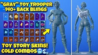 NEW GRAY "TOY TROOPER" SKIN Showcased With 140+ BACK BLINGS! Fortnite BR (BEST TOY TROOPER COMBOS)