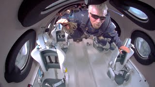 Richard Branson in microgravity