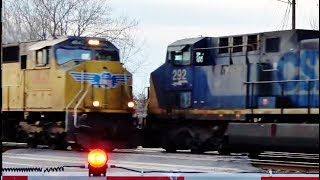 Union Pacific Train Meets CSX Train 4K