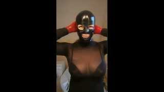 Masking latex layers masks gloves and gas mask (Please click "subscribe")