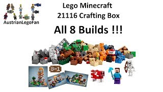 Lego Minecraft 21116 Crafting Box All 8 Builds Compilation