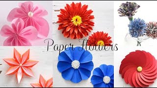 6 Easy Paper Flowers | Flower Making | DIY