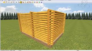 Проектирование деревянной бани из оцилиндрованного бревна в House Creator 3 0