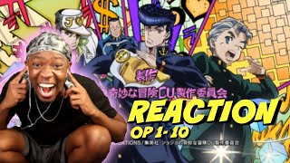 JoJo's Bizarre Adventure All Openings 1-10 HD | FIRST TIME WATCHING BLIND REACTION!