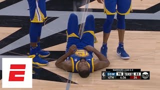 Kevin Durant rolls ankle late in Warriors' Game 3 win over Spurs | ESPN