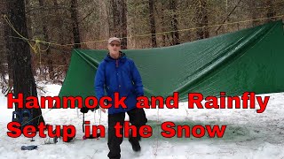 Hammock and Rainfly in the Snow  -  Amputee Outdoors