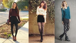 Stunning Skirt With Tights And Boots For All Season